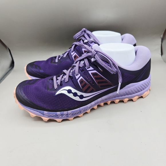 Saucony Peregrine ISO Trail Running Shoes Womens Size 12 Purple PWRTRAC Grip - Picture 5 of 10